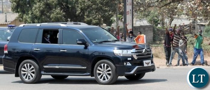 President EDGAR LUNGU when he made his way to Chifubu Market where he inspected developmental works on Sunday, August 16, 2020