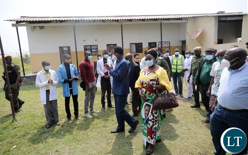 aAea member of Parliament Hon Emmerine Kabanshi  with President Lungu