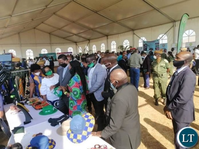 President Lungu and his Ministers at the Youth Exhibition Event
