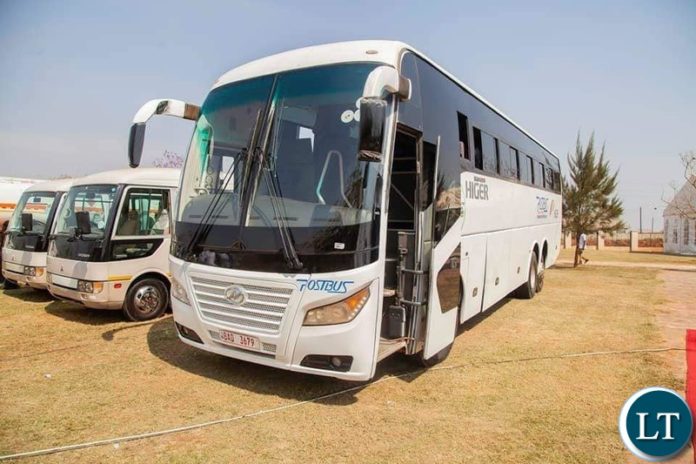 Some of the buses that ferried the youths to the event
