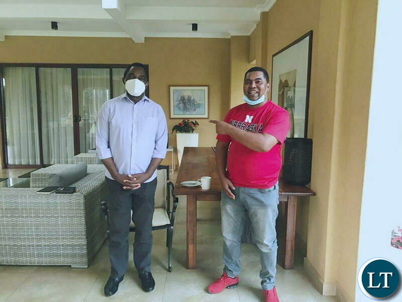 UPND Lusaka Province Chairperson Obvious Mwaliteta with UPND President Hakainde Hichilema