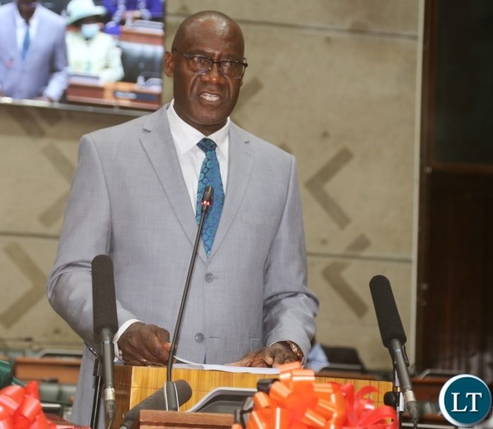 Finance Minister Dr Bwalya Ng'andu presenting the 2021 national budget