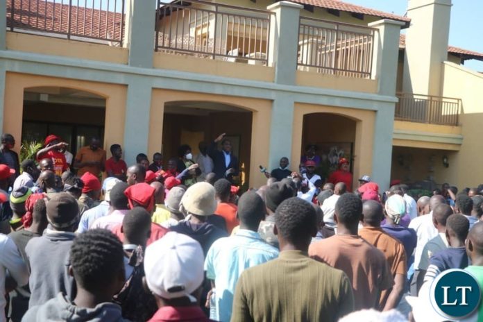 UPND Youths at HH's Residence to show Support