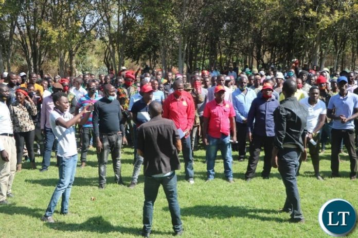 UPND Youths at HH's Residence to show Support