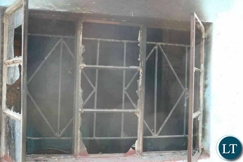 UPND Muchinga ward 24 Trustee Peter Kalyata's petrol bombed house