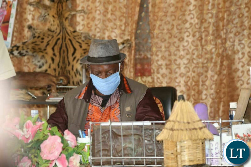 Senior Chief Nkana speaking at his palace on Saturday when the Copperbelt Mobilisation Committee paid a courtesy call on him.