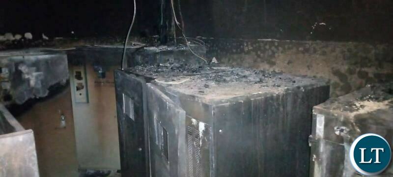 The micro-biology laboratory at Chipata Central Hospital that was completely destroyed including a power-bank and a specialist computer and printer.