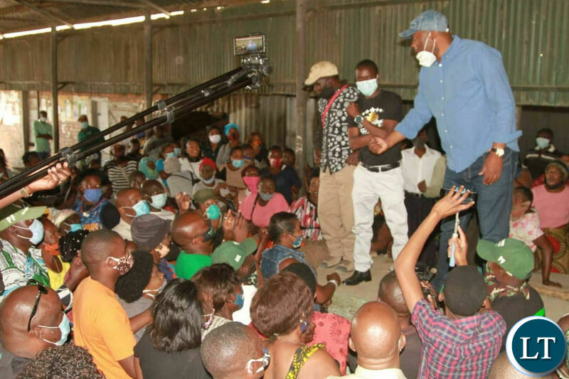 Kabushi Member of Parliament Bowman Lusambo at a Market in Kabushi