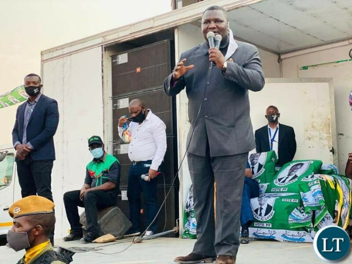 Nominated Member of Parliament Ho Nakacinda addressing a rally