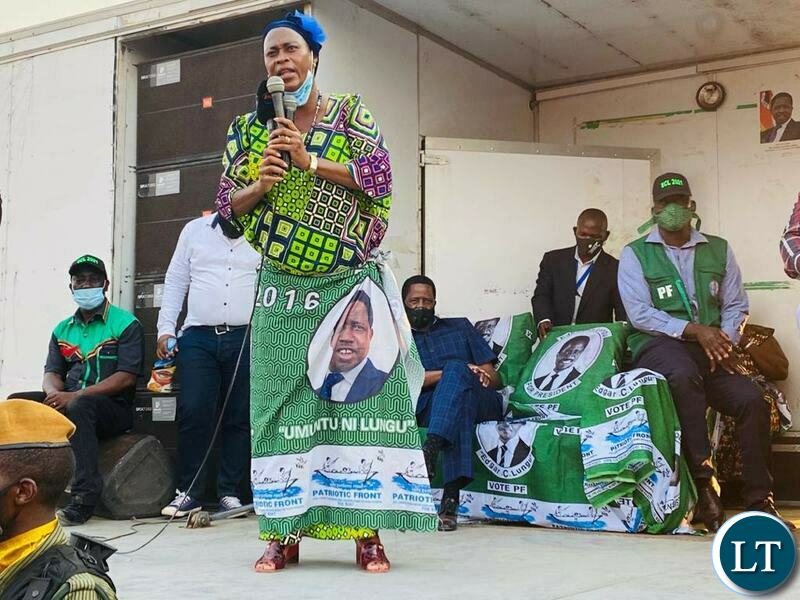 PF Deputy Secretary Mumbi Phiri at the rally 