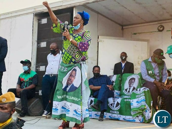 PF Deputy Secretary Mumbi Phiri at the rally