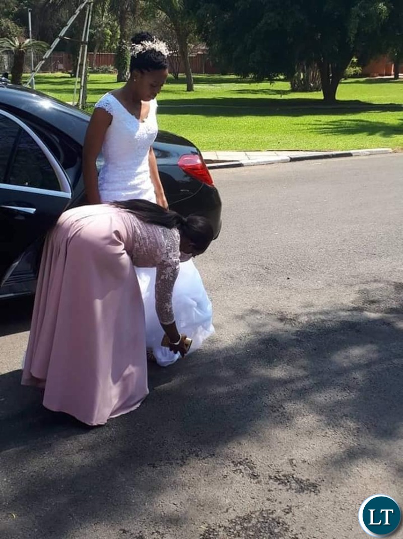 Tasila Lungu arrives for the Wedding Ceremony