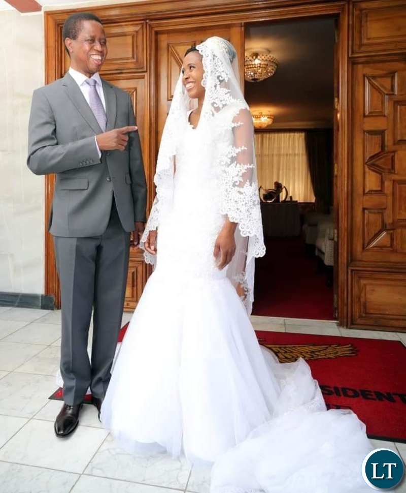President Edgar  Lungu and Daughter Tasila  before going off for the Wedding ceremony