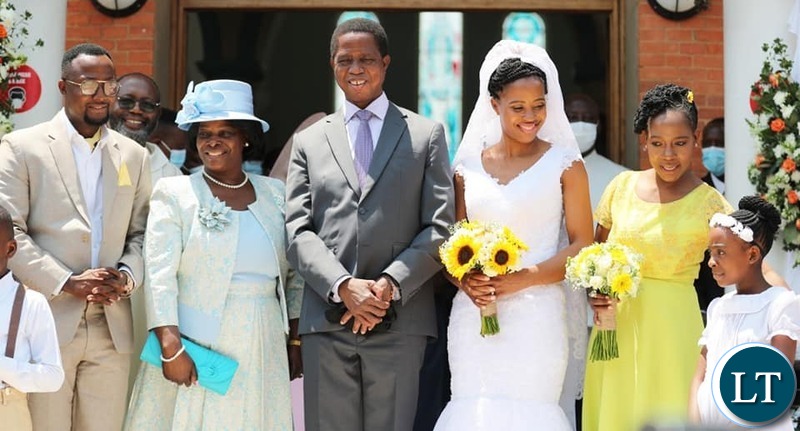 President Lungu and family with the new Son in Law Patrick Mwansa