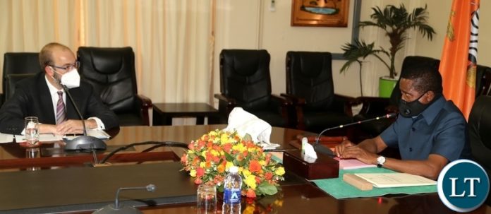 President Edgar Lungu talks to United Kingdom Minister for Africa James Duddridge