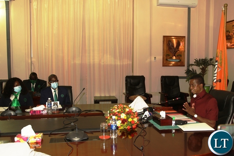 President Edgar Lungu speaking when he met the Engineers institute of Zambia members at State House
