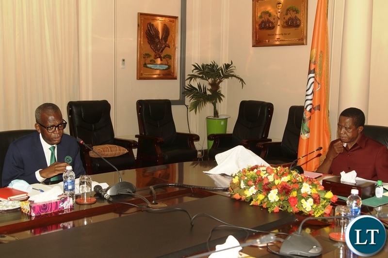 Engineers Institute of Zambia president Eng Abel Ngandu speaking during a meeting with President Edgar Lungu at State House