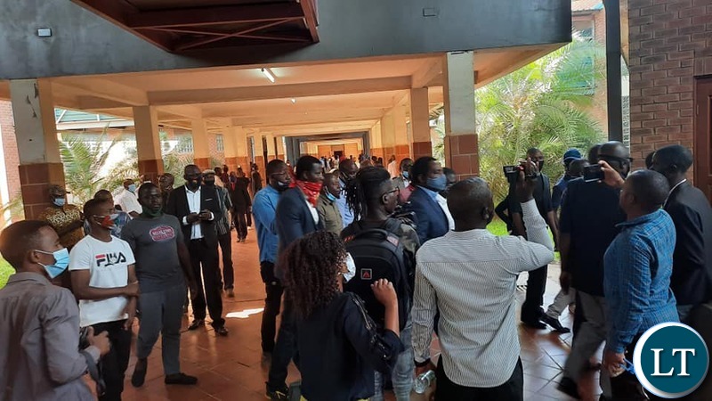 HH at the High Court Building to provide support to Chishimba Kambwili