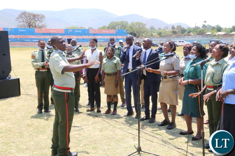 Defence and Security chair of Eastern Province singing during the National day of prayer theme: Zambia seeks God's intervation for sustained national unity, peace and prosperity in Chipata. Sunday 18, 2020. Picture by ROYD SIBAJENE/ ZANIS