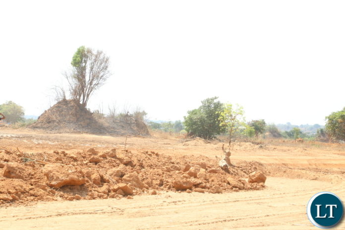 A prepared land to be given to flood and displaced victims by Government in Kitwe