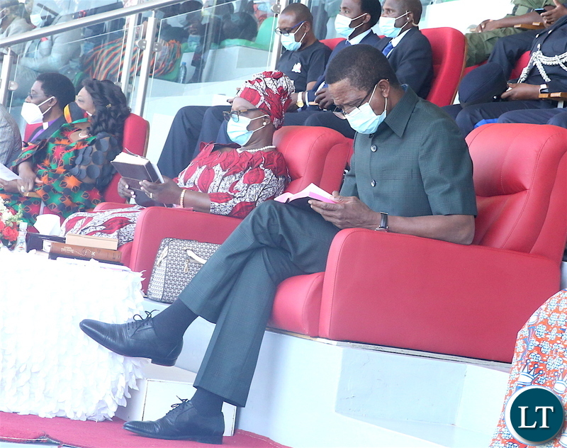 President Edgar Lungu and First Lady Esther Lungu  at Show Grounds in Lusaka during the National Day of Prayer, Fasting, Repentance and Reconciliation on Sunday, 18th October, 2020 -Pictures By THOMAS NSAMA/STATE HOUSE
