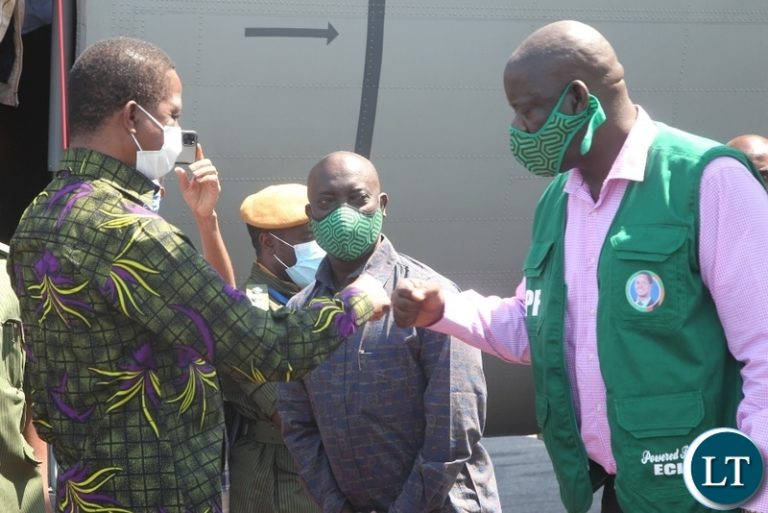 President Lungu Promises  to improve road network in Chilubi as he lands for Campaigns