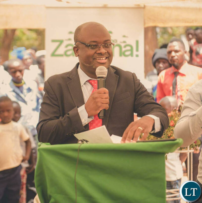Zamtel CEO Sydney Mupeta delivering his speech during the launch of the Chimbilima site in Chama District.