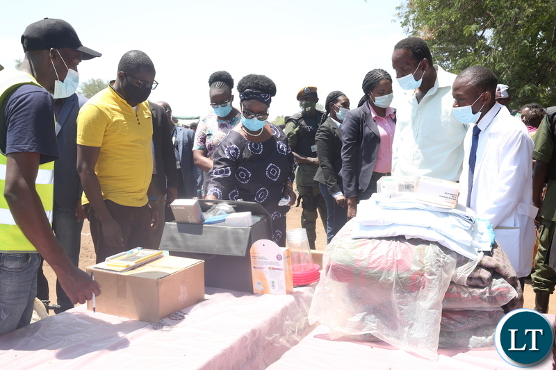 The Esther Lungu Foundation Trust has donated assorted items comprising of Medical equipment and supplies, Education equipment and materials and foodstuffs to Nsefu Day and Primary School, Katapila, Kapita and Kawaza primary schools, the vulnerable groups –Pictures by THOMAS NSAMA