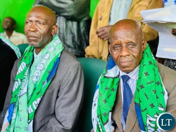Village Headman from Dundumwezi District in Southern Province led by PF National Mobilisation Committee member Mr Bizwell Mutale when they paid a courtesy call on the ruling party Secretary General at his Office