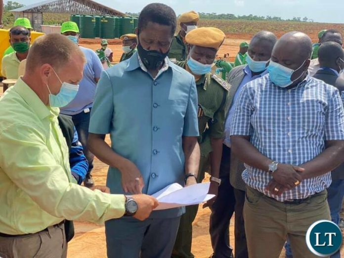 President Edgar Chagwa Lungu tours the Green 2,000 Agriculture Project in the Luena Farm Block in Kawambwa district of Luapula Province