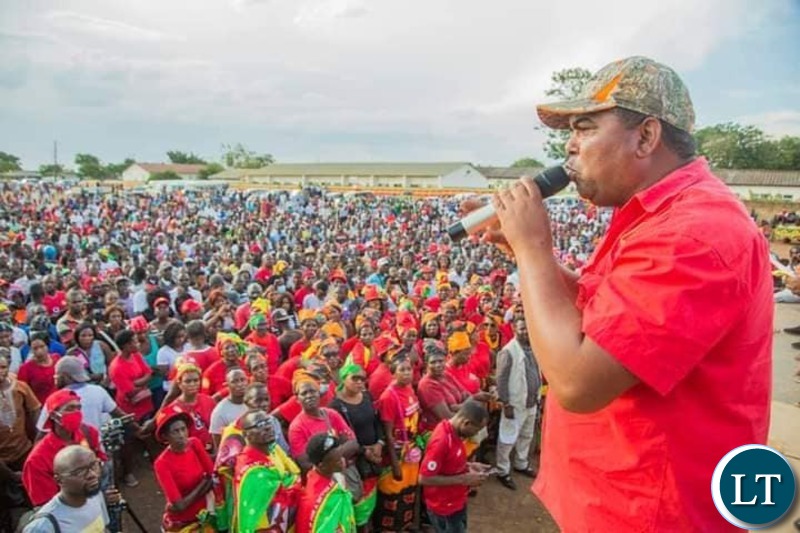 Mwaliteta addressing the Mobilisation rally in Lusaka