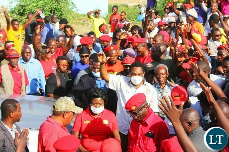 HH arrives a Rally surrounded by UPND leadership
