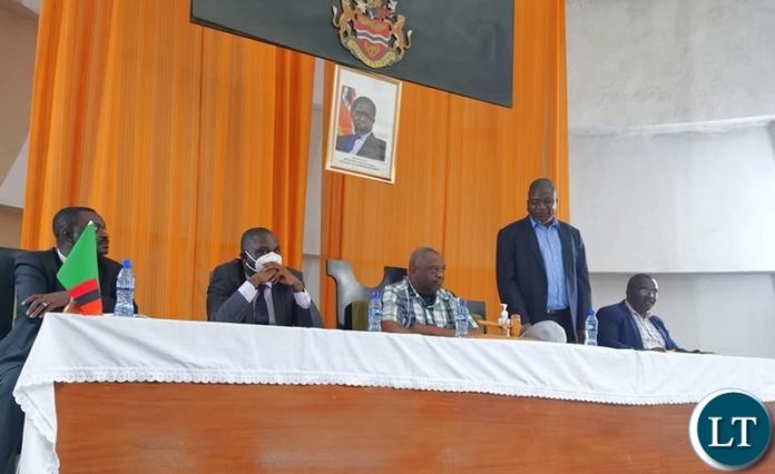 Mr. Amos Musonda at a meeting with Directors of Chingola and Chililabombwe Council