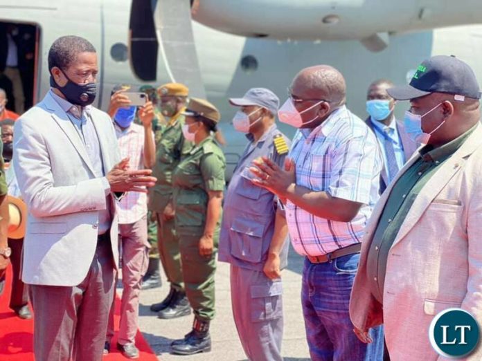 President Edgar Chagwa Lungu arrives in Luapula Province for a three-day working visit.