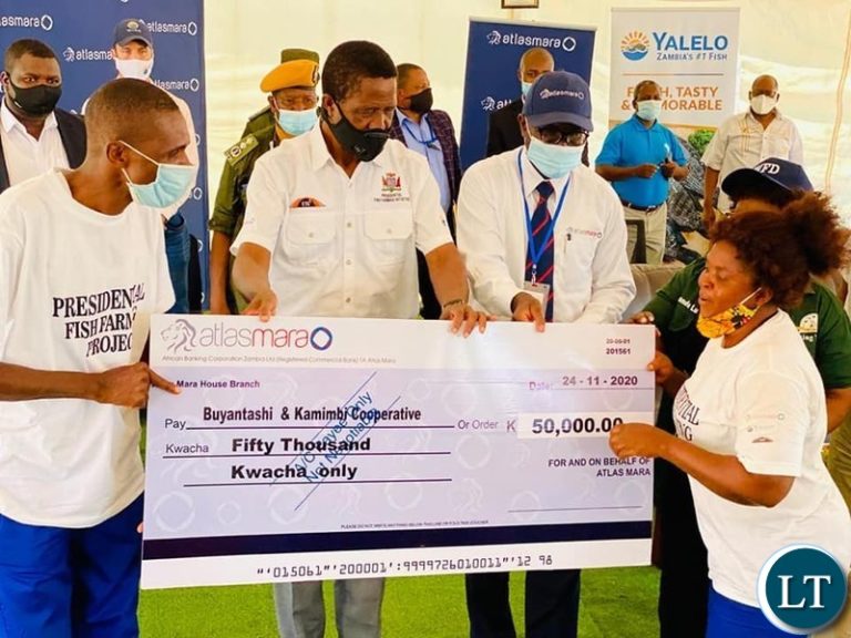 President Lungu donates K2 million to women fish farmers
