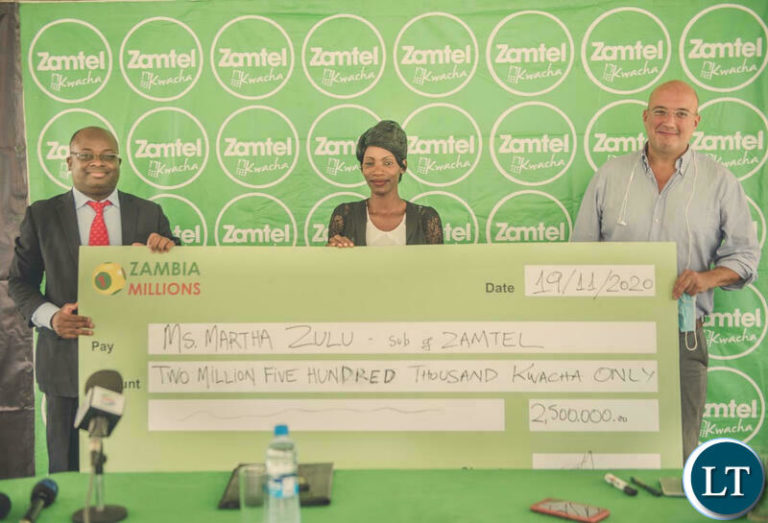 Chipata woman wins K2.5 million playing Zambia Millions on Zamtel network
