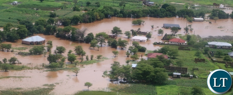 flooded houses in Mumbwa District after the Kandesha dam burst it banks causing the flash floods yesterday. Sunday, December 27, 2020. Picture by ROYD SIBAJENE/ZANIS
