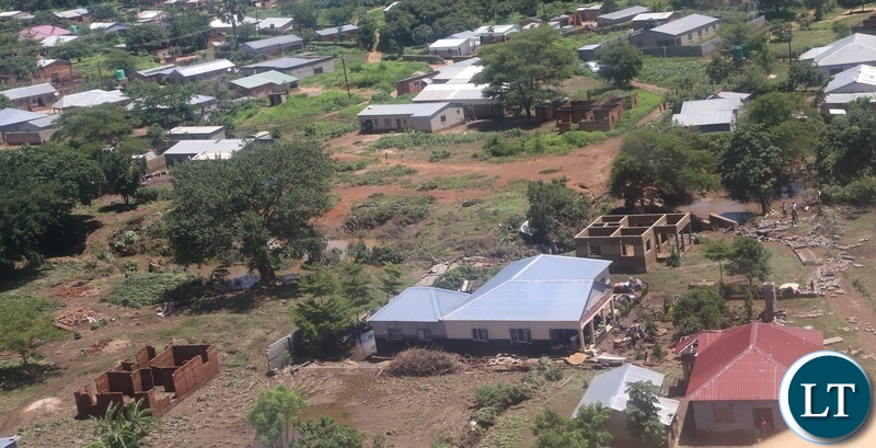 Destroyed homes in Mumbwa District after the Kandesha dam burst it banks causing the flash floods yesterday. Sunday, December 27, 2020. Picture by ROYD SIBAJENE/ZANIS