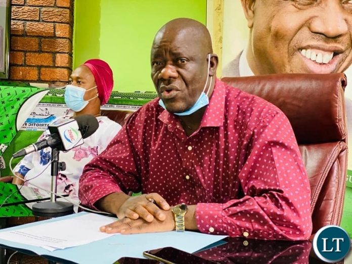 PF Secretary General Hon Davies Mwila