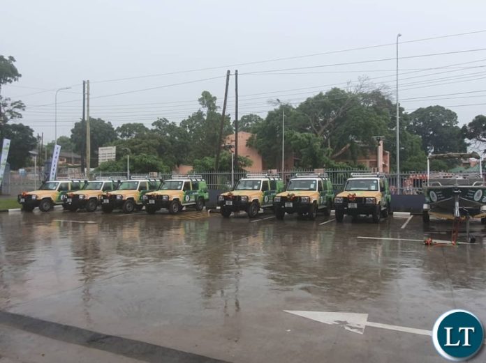 Minister Chiteme handing over 20 vehicles, speed boat to Luapula, Muchinga, Northern Provinces for climate change Project Minister Chiteme handing over 20 vehicles, speed boat to Luapula, Muchinga, Northern Provinces for climate change Project