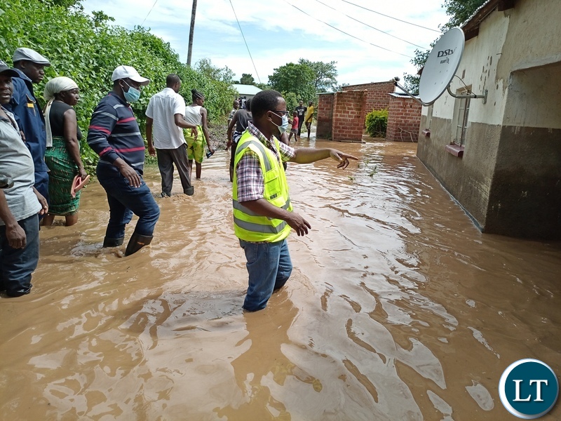 Flooded houses in Mumbwa