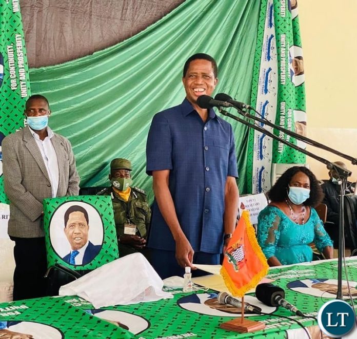 President Lungu opening the Patriotic Front Provincial conference in Western Province