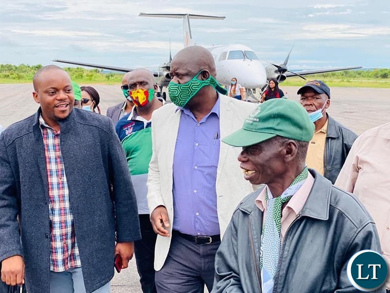 Antonio Mwanza with Patriotic Front (PF) Secretary General Hon Davies Mwila has arrived in Luapula Province