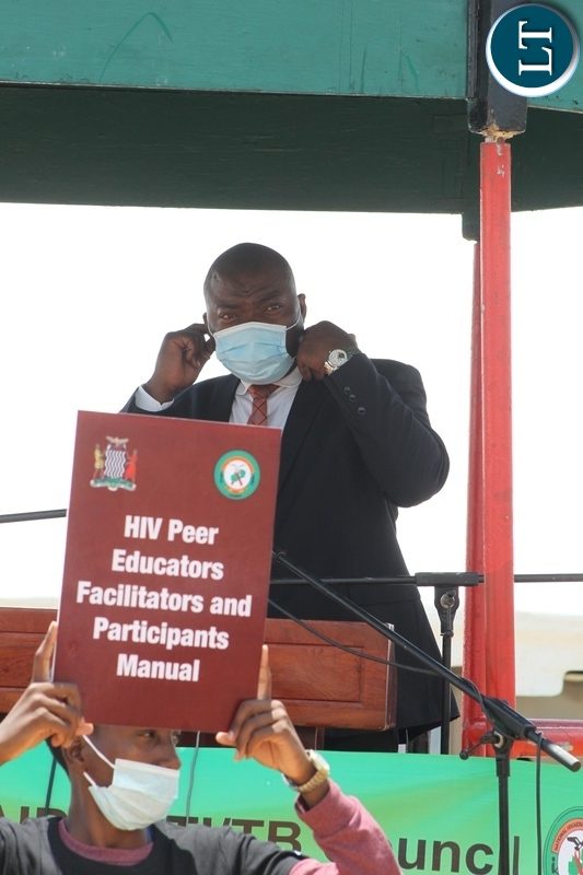 Lusaka Province Minister, Bowman Lusambo before addressing invited guest during world Aids day in Lusaka