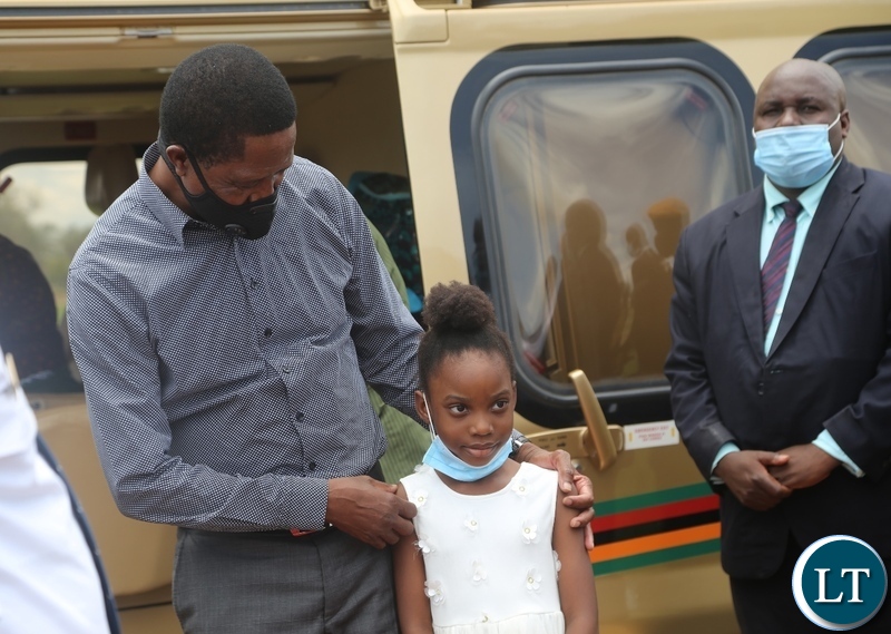 President Edgar Lungu arrives in Bweengwa during his working visit