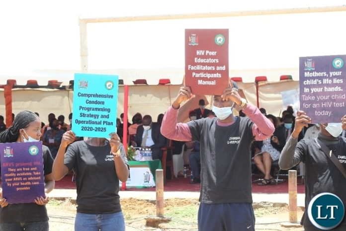 Lusaka youths displays the placards during world Aids day in Lusaka