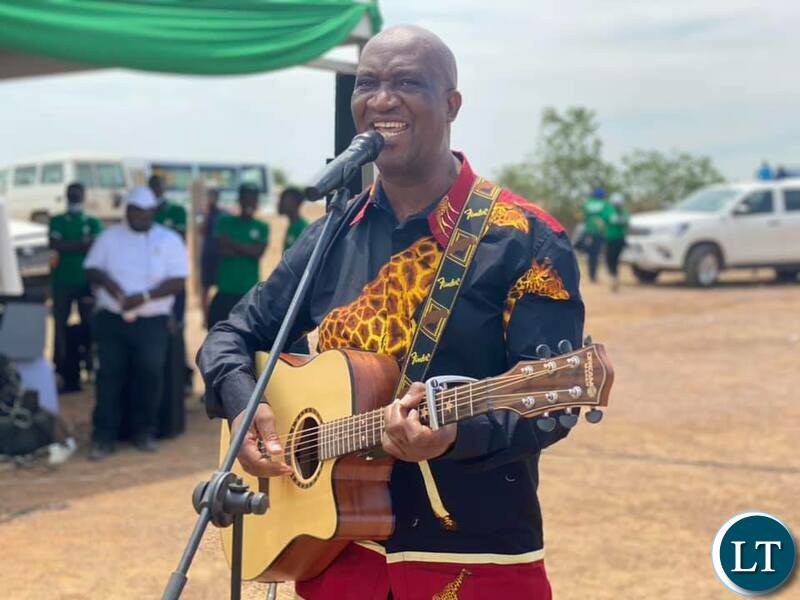 Performers entertain guests during the laying of a foundation stone on the construction site for an international convention centre, 3 star hotel and shopping mall