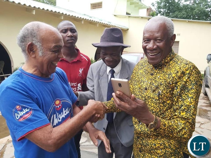 Renowned political activist, Dante Saunder with  ZDDM vice president, Charles Kafumbo (c) and National Development (UPND) National Trustee, William Banda(R)