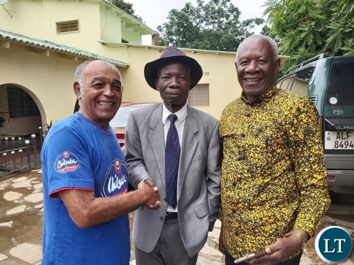 Renowned political activist, Dante Saunder with ZDDM vice president, Charles Kafumbo (c) and National Development (UPND) National Trustee, William Banda(R)