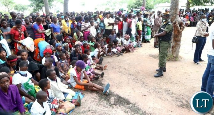 Kalumwange resettlement residents follow the program during the launch of ARIISE program in Kalumwange resettlement Kaoma yesterday. Monday, January 04, 2020. Pictures by ROYD SIBAJENE/ZANIS